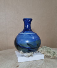 Load image into Gallery viewer, Small Blue Vase Long Neck
